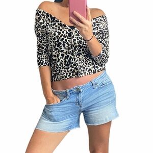 Cable And Gauge Leopard Print Cardigan Size small